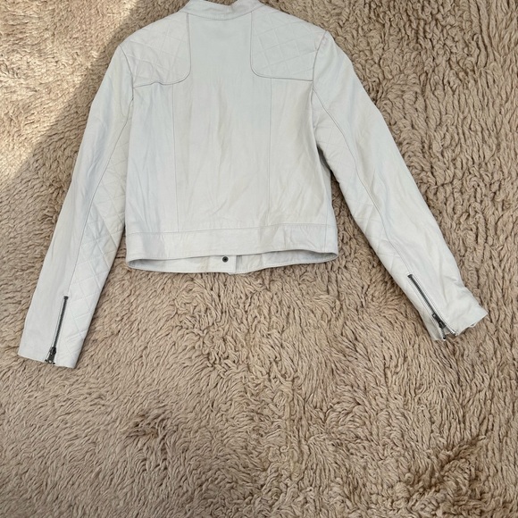 Burning Torch Leather Speedster Moto Jacket, White, XS - Picture 4 of 6